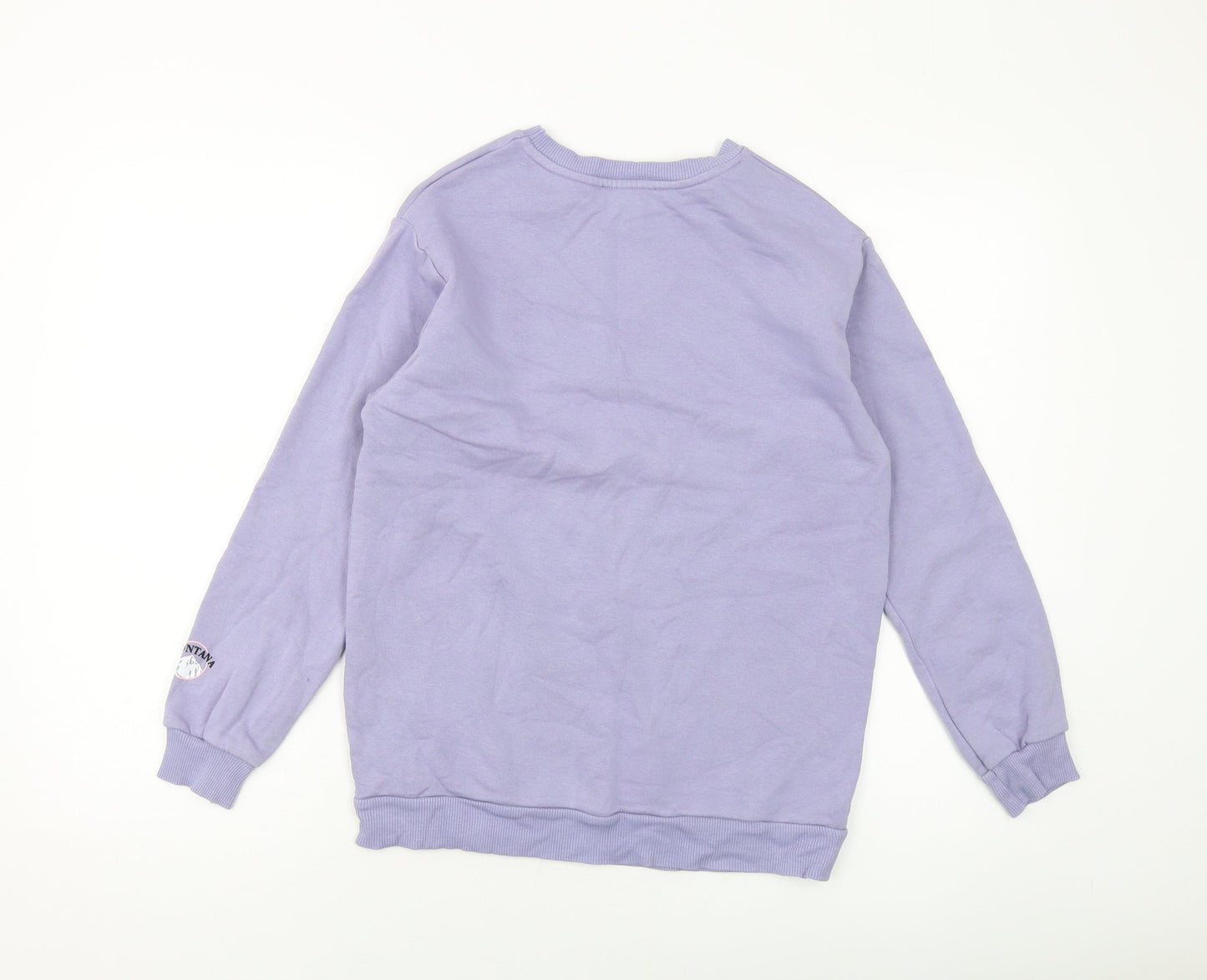 New Look Girls Purple Cotton Pullover Sweatshirt Size 10-11 Years Pullover