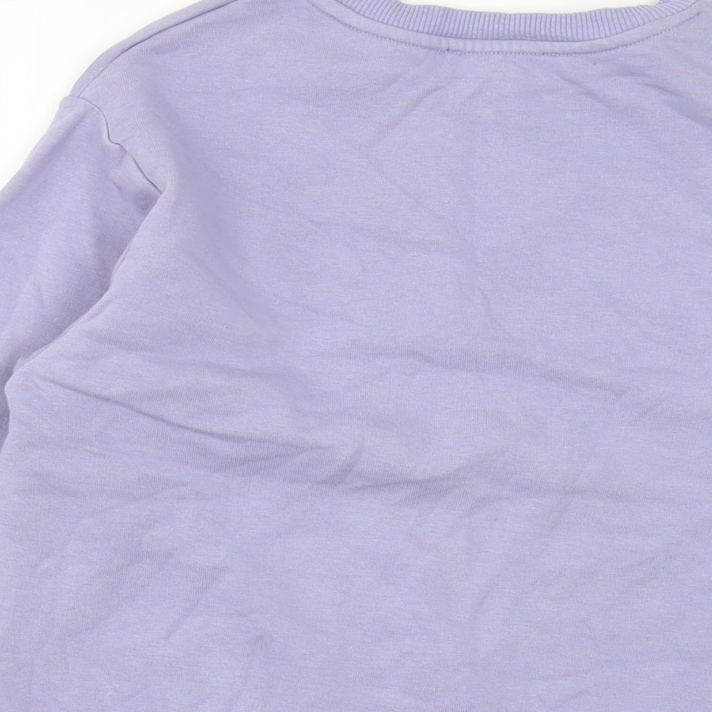 New Look Girls Purple Cotton Pullover Sweatshirt Size 10-11 Years Pullover