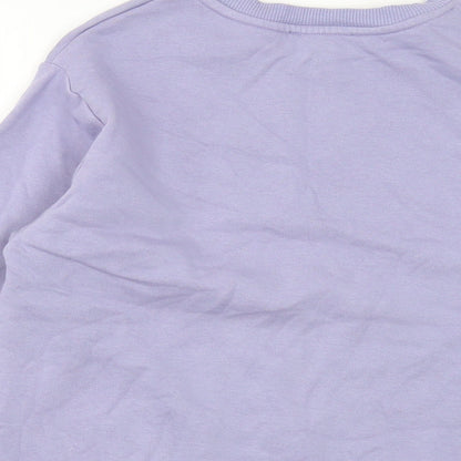 New Look Girls Purple Cotton Pullover Sweatshirt Size 10-11 Years Pullover