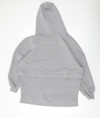 Zara Womens Grey Polyester Pullover Hoodie Size S Pullover