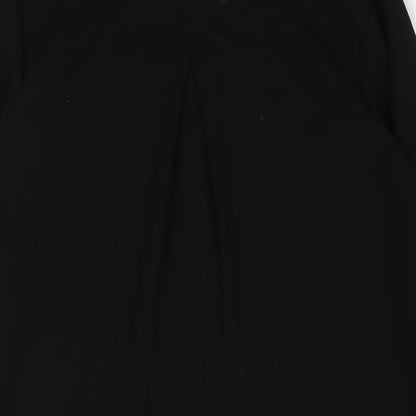 Warehouse Womens Black Polyester Shirt Dress Size 8 Collared Button - Lace Detail