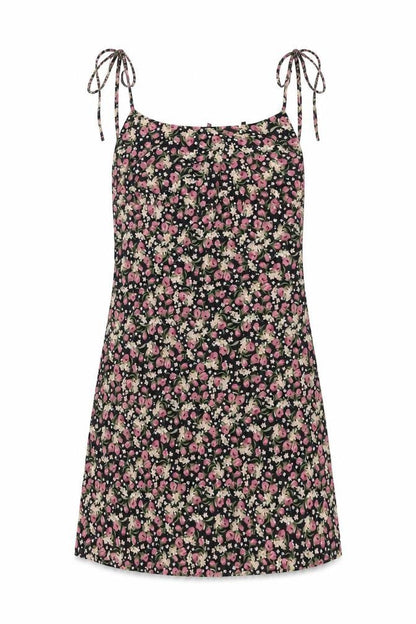 Nasty Gal Womens Multicoloured Floral Polyester A-Line Size 8 Scoop Neck Tie