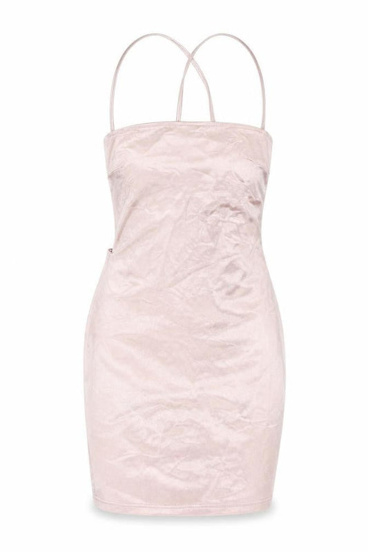 Boohoo Womens Pink Polyester Bodycon Size 10 Square Neck Lace Up