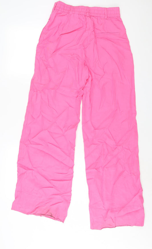 Womens UK Size XS Zara Regular Fit  Pink Trousers