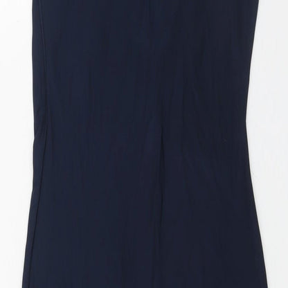 Misspap Womens Blue Polyester Bodycon Size 8 Cowl Neck Pullover