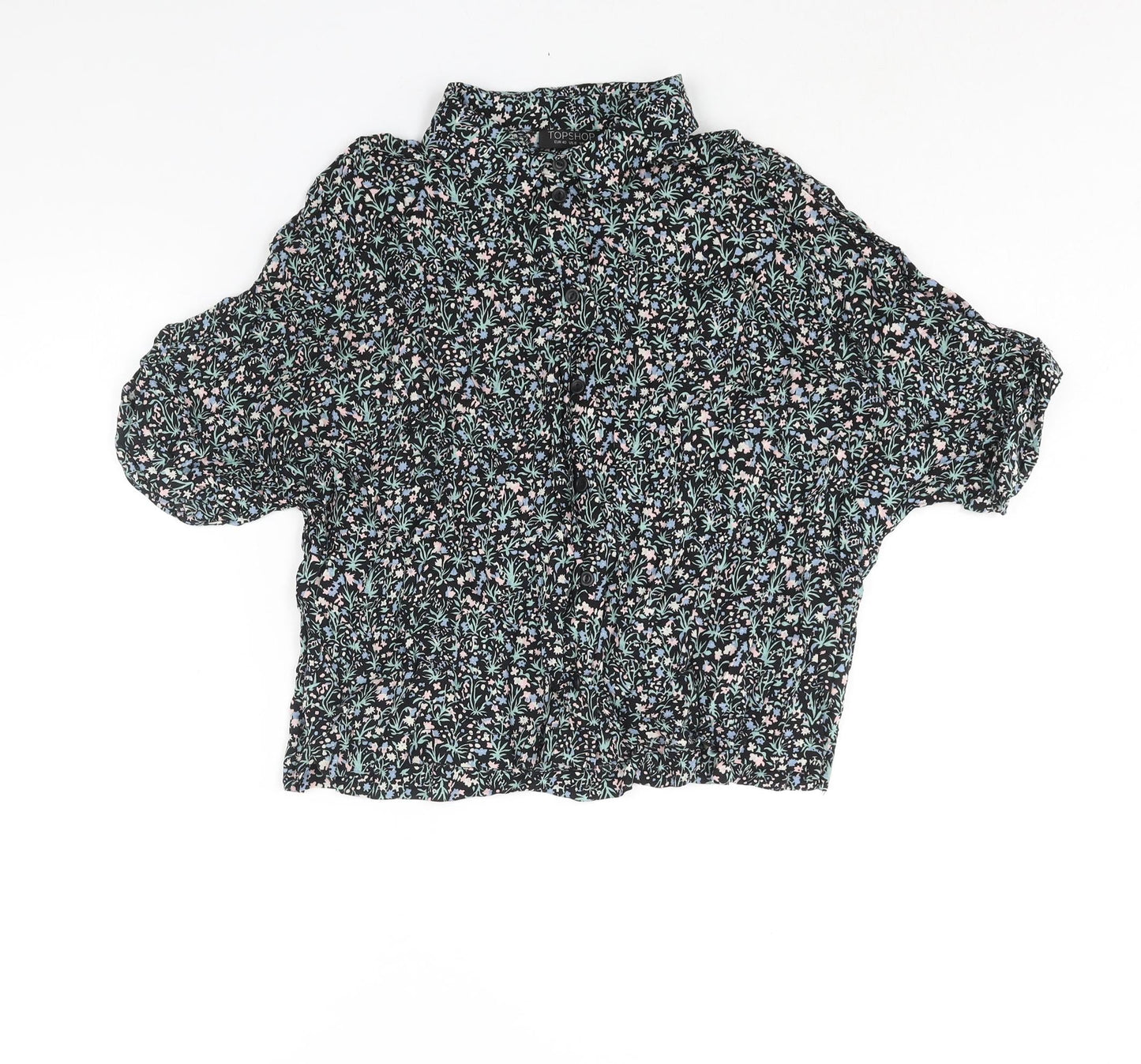 Womens UK Size 12 Topshop Multicoloured Basic Button-Up