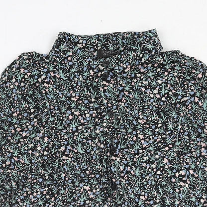 Womens UK Size 12 Topshop Multicoloured Basic Button-Up