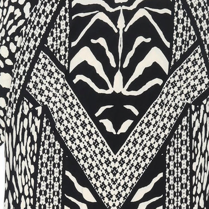 Marks and Womens Black Geometric Polyester Bodycon Size 14 Round Neck Pullover