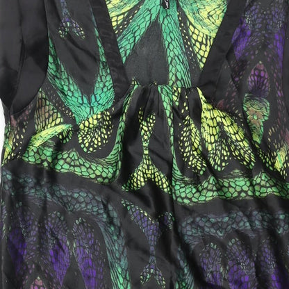 NEXT Womens Multicoloured Geometric Polyester Shift Size 8 V-Neck Pullover - Scale Print