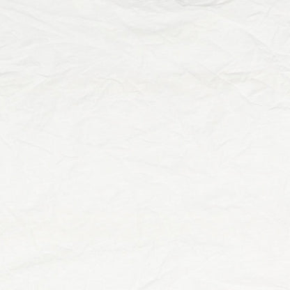 Marks and Spencer Womens White Cotton Basic Blouse Size 18 Round Neck - Lace Detail
