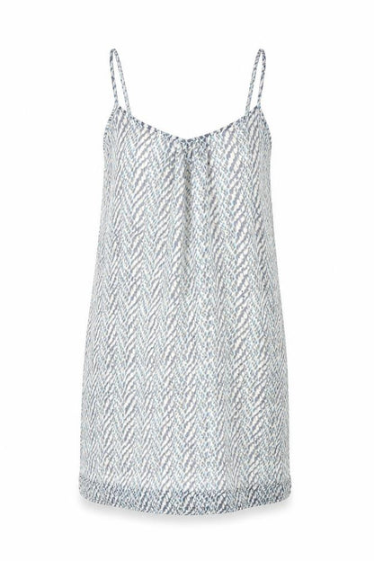Only Womens Blue Geometric Polyester Tank Dress Size 8 Scoop Neck Pullover