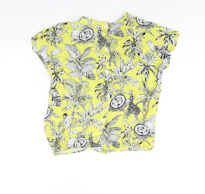 Womens UK Size 10 Warehouse Yellow Basic Blouse