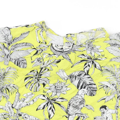 Womens UK Size 10 Warehouse Yellow Basic Blouse