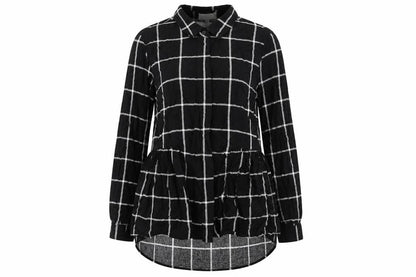 Womens UK Size 10 Apricot Black Basic Blouse