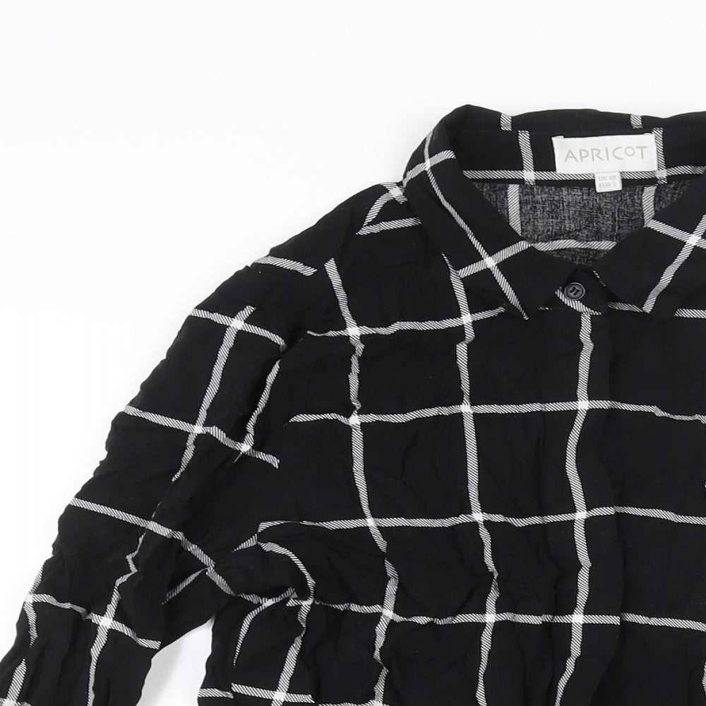 Womens UK Size 10 Apricot Black Basic Blouse