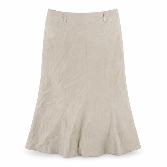 FRANK WALDER Womens Beige Polyester Trumpet Skirt Size 14 Zip