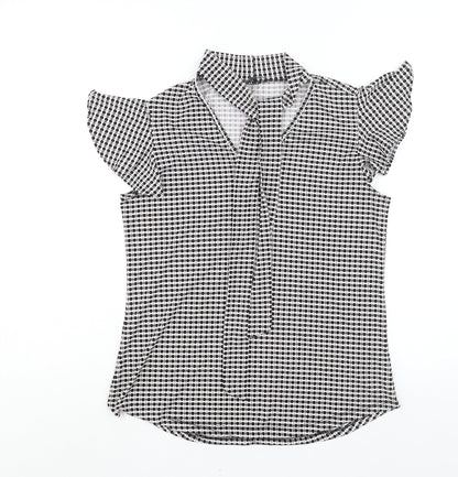 Womens UK Size S Adrianna Papell Black Basic Blouse