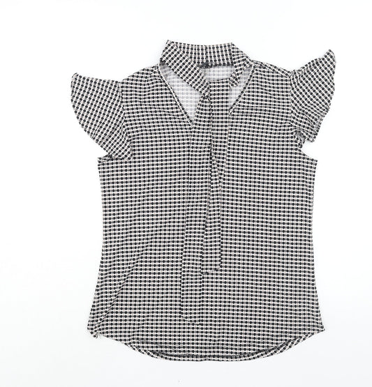 Womens UK Size S Adrianna Papell Black Basic Blouse