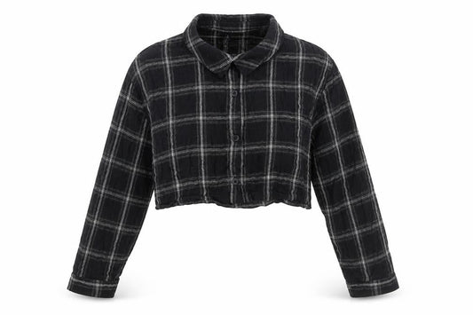 Womens UK Size S Divided by H&M Black Cropped Button-Up