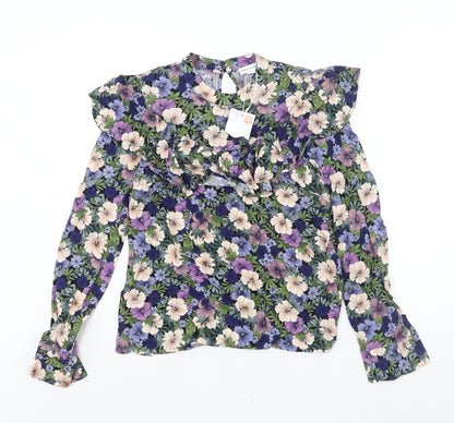 Womens UK Size 8 Warehouse Multicoloured Basic Blouse