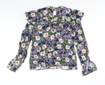 Womens UK Size 8 Warehouse Multicoloured Basic Blouse