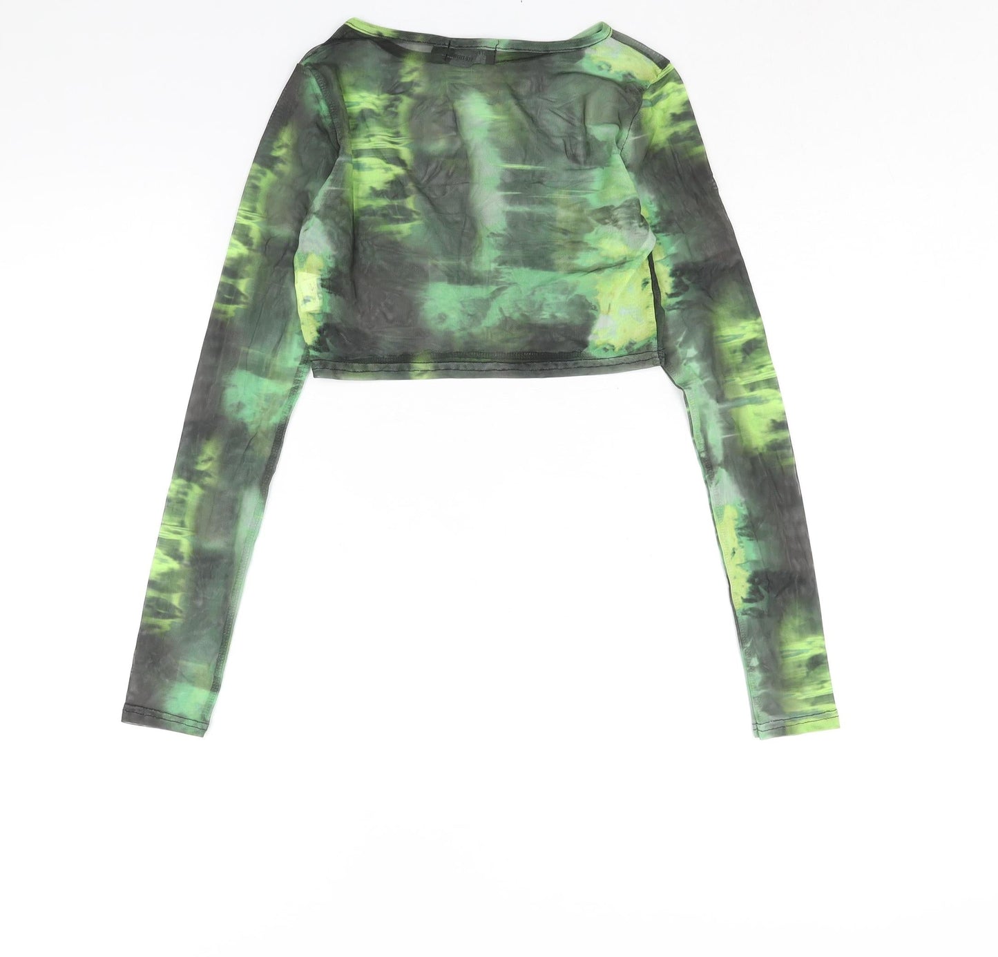 Womens UK Size 6 PRETTYLITTLETHING Green Basic Blouse