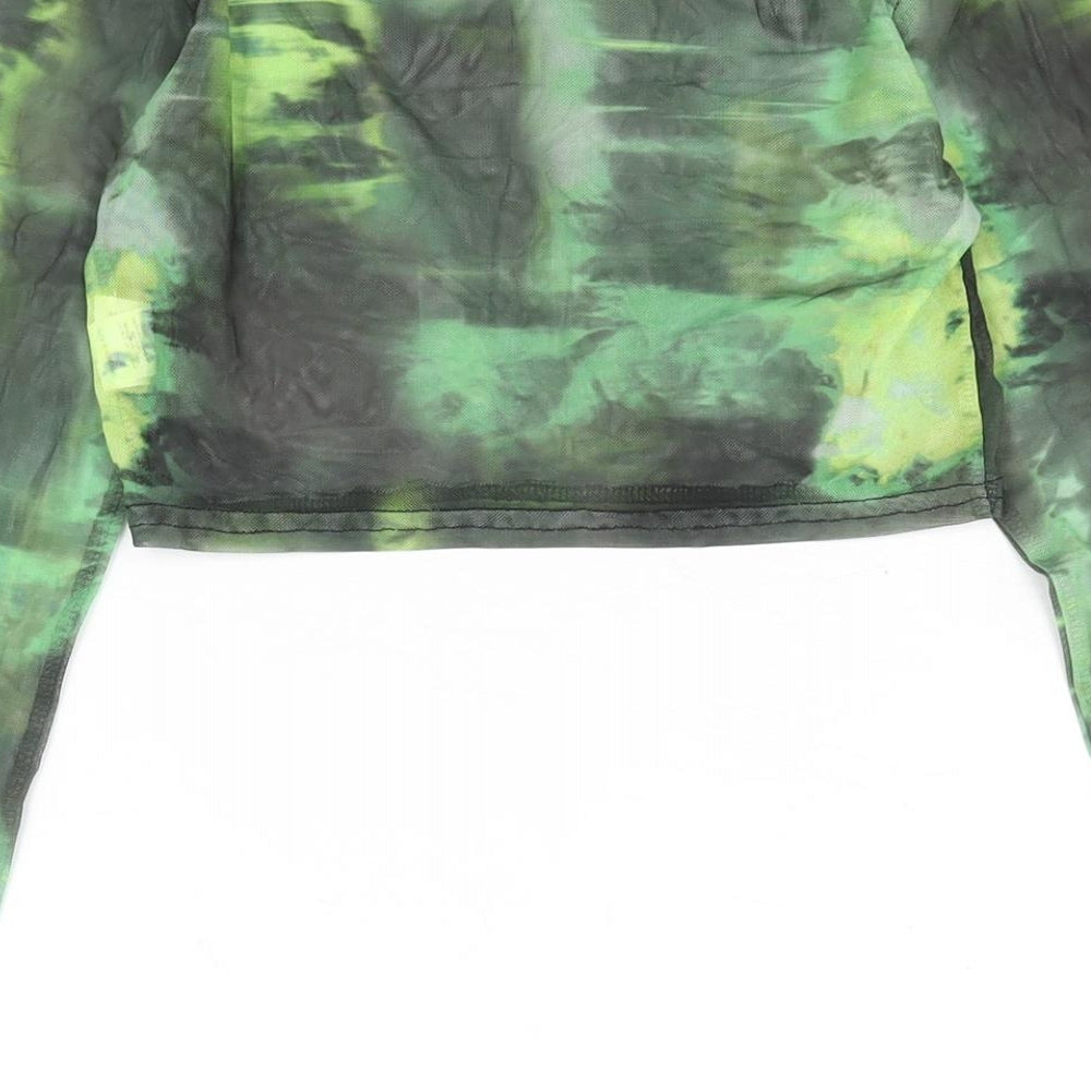 Womens UK Size 6 PRETTYLITTLETHING Green Basic Blouse