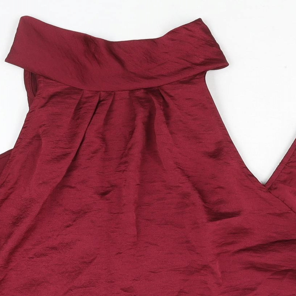 Womens UK Size 12 Friends Like These Red Basic Blouse