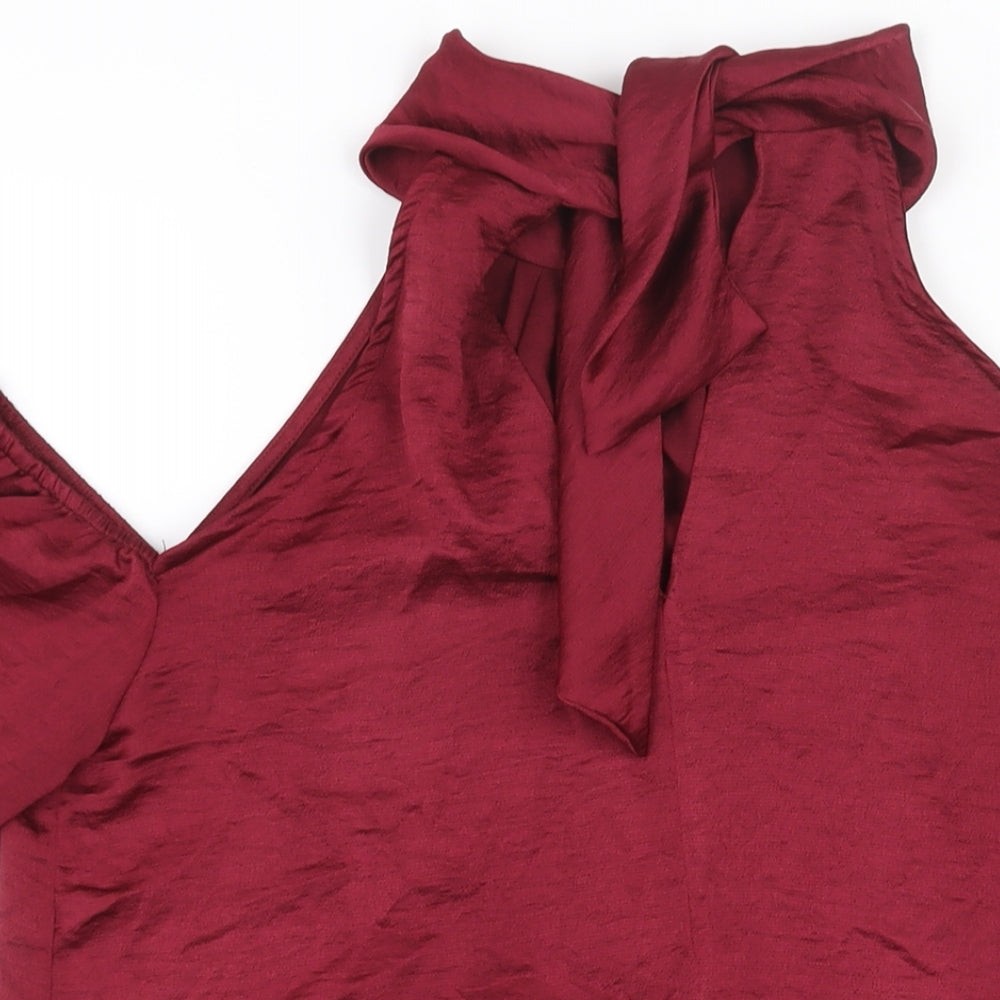 Womens UK Size 12 Friends Like These Red Basic Blouse