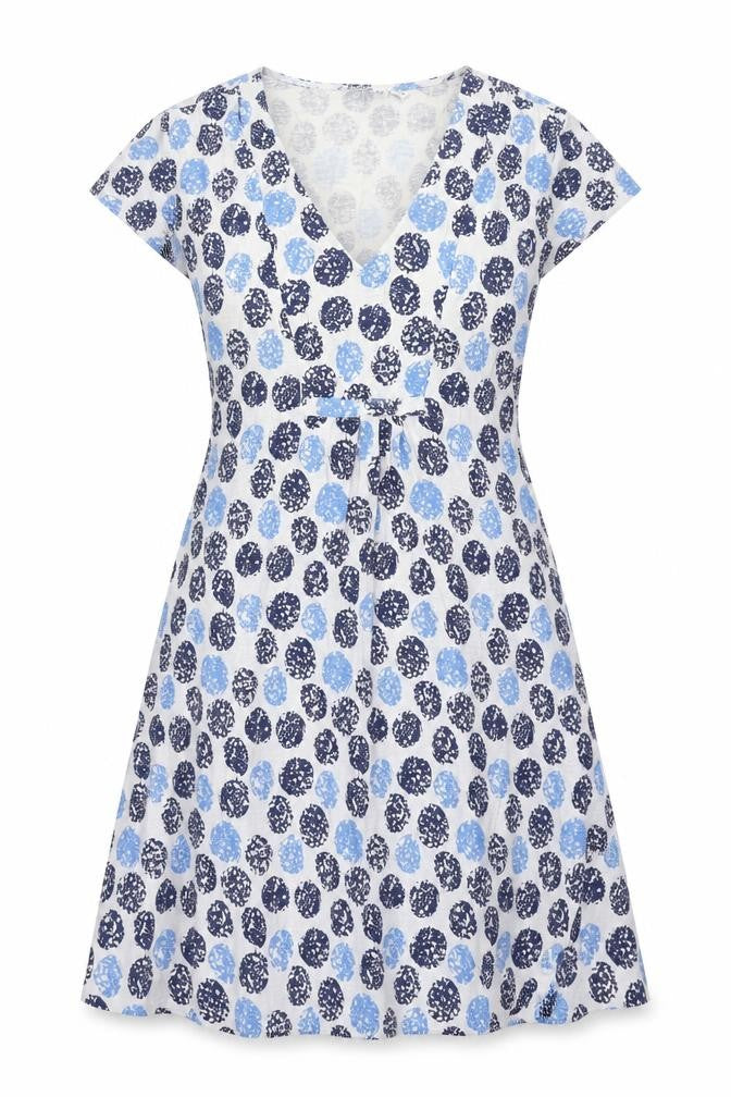 Tara Womens Black Polka Dot Cotton A-Line Size 10 V-Neck Pullover