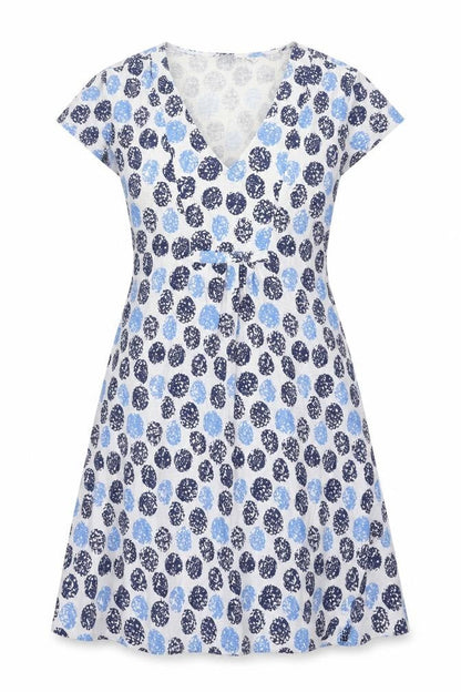 Tara Womens Black Polka Dot Cotton A-Line Size 10 V-Neck Pullover