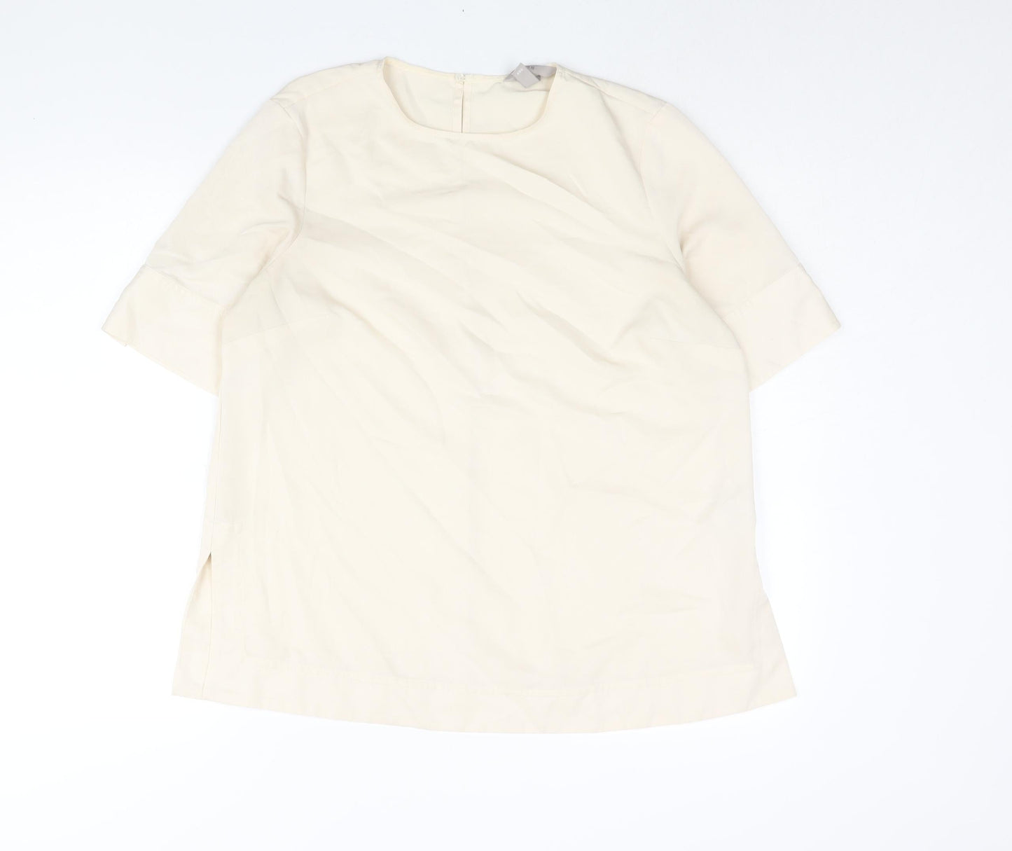 Womens UK Size M H&M Ivory Basic Blouse