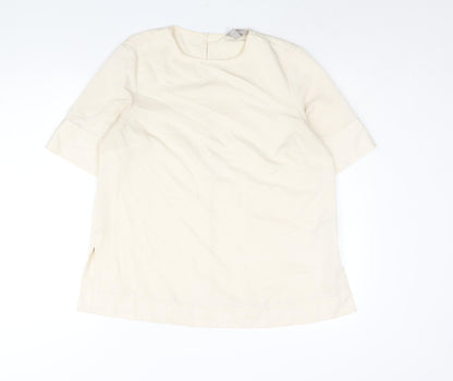 Womens UK Size M H&M Ivory Basic Blouse