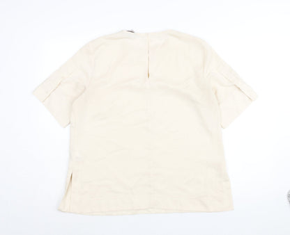 Womens UK Size M H&M Ivory Basic Blouse
