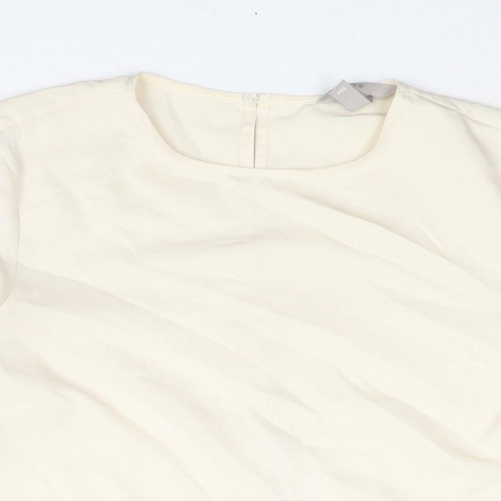 Womens UK Size M H&M Ivory Basic Blouse