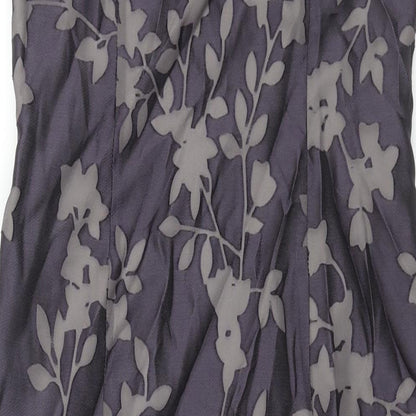 Principles Womens Purple Floral Polyester Maxi Size 12 Square Neck Zip - Vented