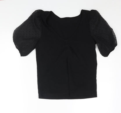 Womens UK Size S VILA Black Basic Blouse