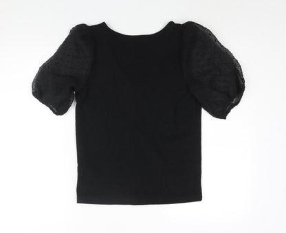 Womens UK Size S VILA Black Basic Blouse