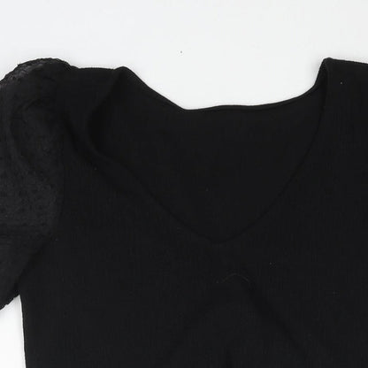 Womens UK Size S VILA Black Basic Blouse