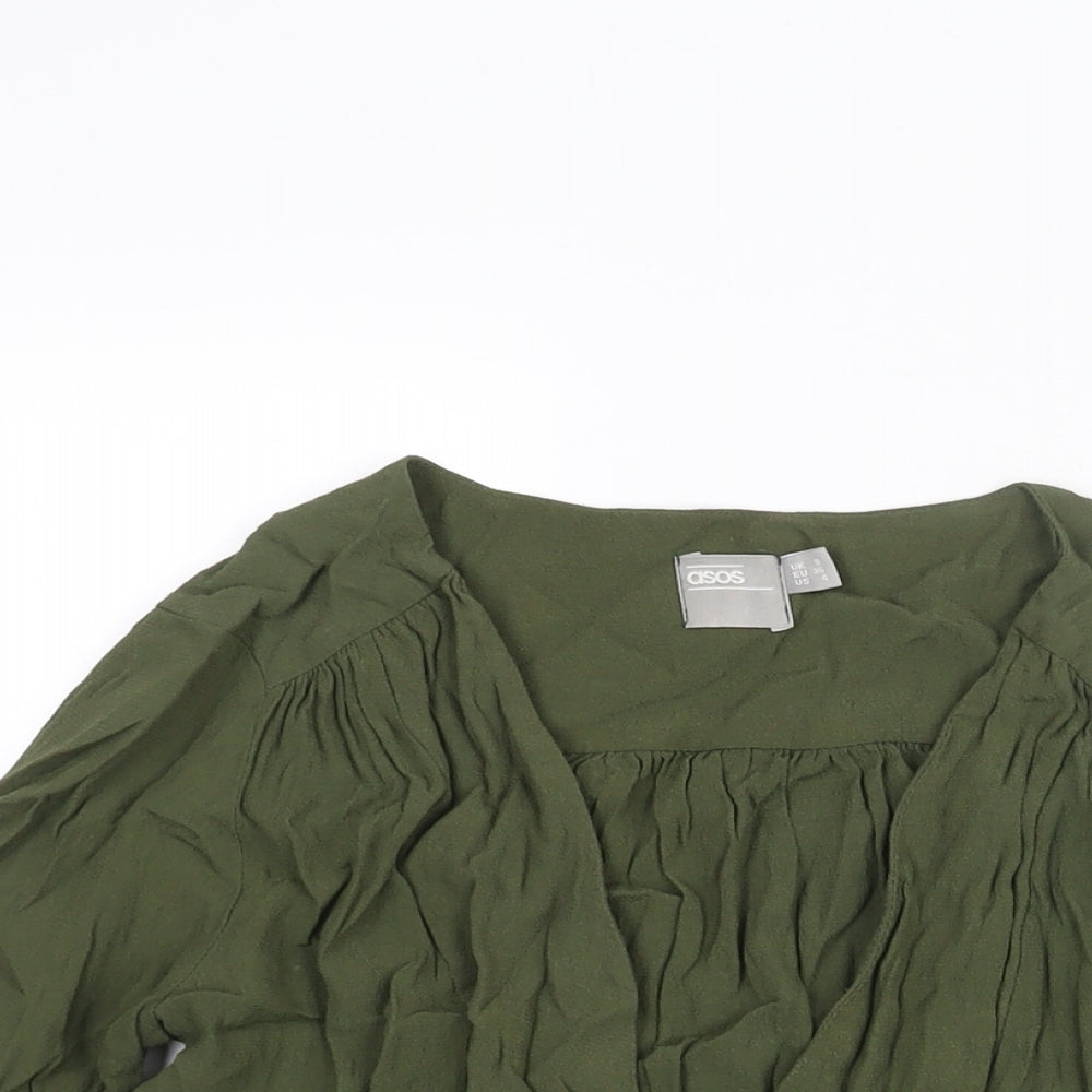 Womens UK Size 8 ASOS Green Basic Blouse