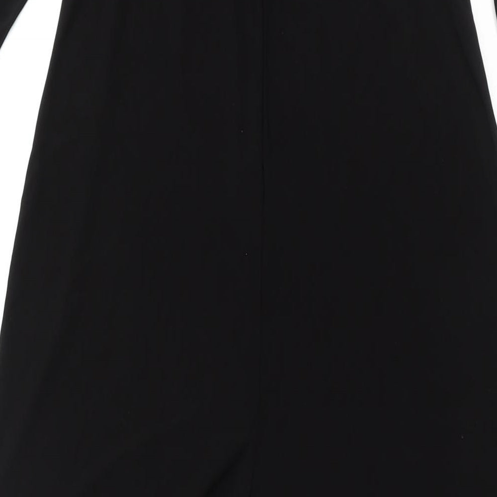 PRETTYLITTLETHING Womens Black Polyester Jumpsuit One-Piece Size 12 L31 in Tie