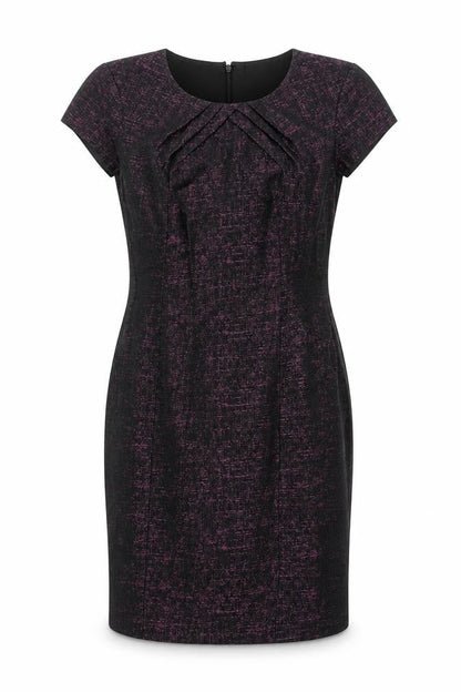 Precis Womens Purple Geometric Polyester Shift Size 12 Round Neck Zip