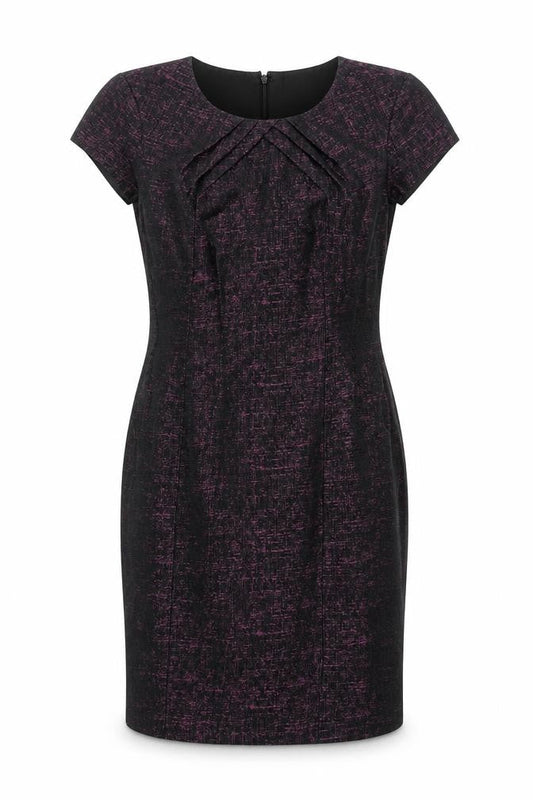 Precis Womens Purple Geometric Polyester Shift Size 12 Round Neck Zip