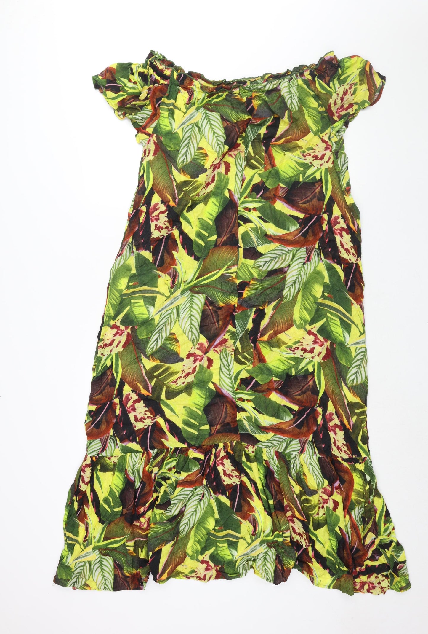 Debenhams Womens Multicoloured Floral Viscose Shift Size M Boat Neck Pullover