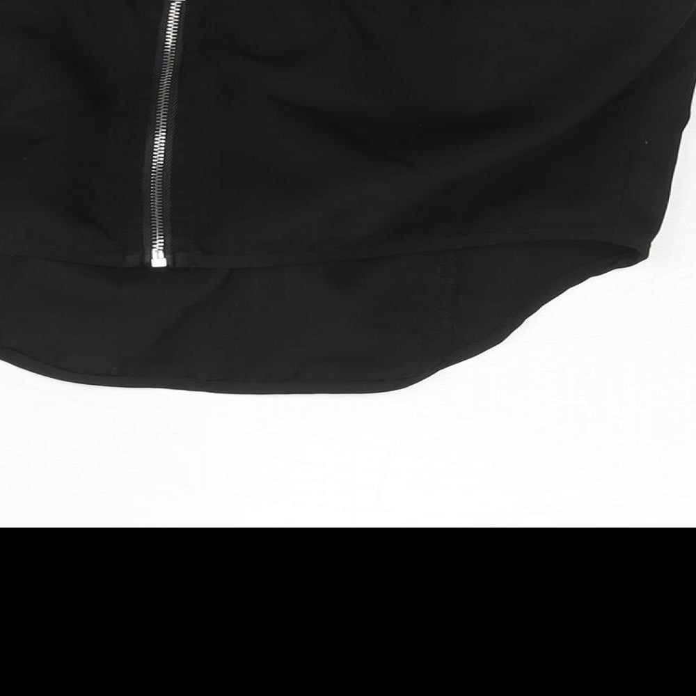 Womens UK Size 14 PRETTYLITTLETHING Black Cropped Blouse