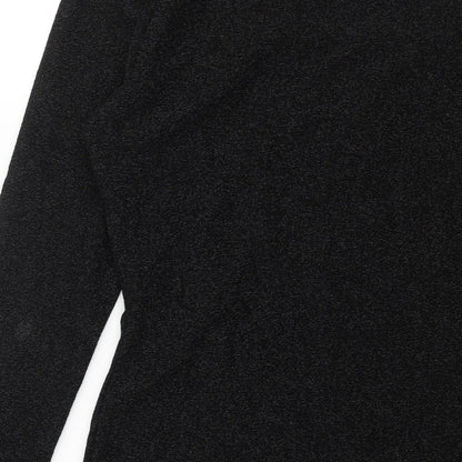 H&M Womens Black Polyester Bodycon Size M Square Neck Pullover - Glitter