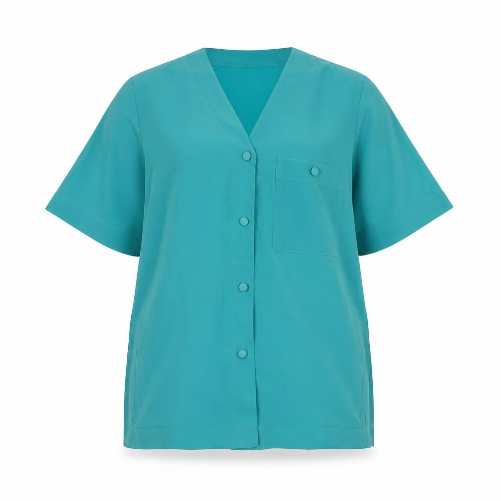Womens UK Size 14 Classic Green Basic Blouse