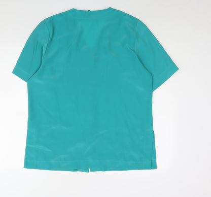 Womens UK Size 14 Classic Green Basic Blouse