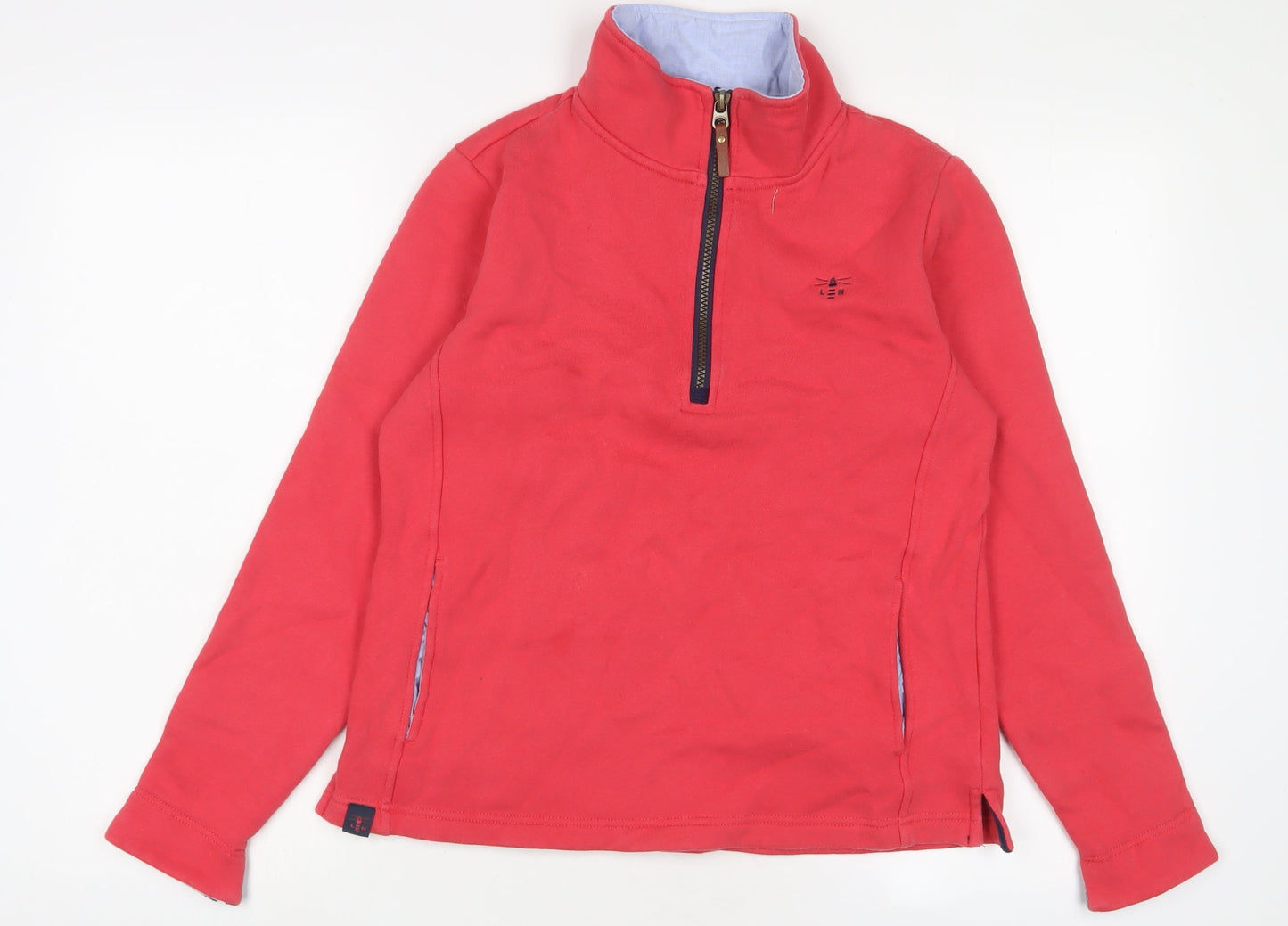 LIGHTHOUSE Womens Pink Cotton Pullover Sweatshirt Size 10 Zip - 1/2 Zip
