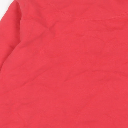 LIGHTHOUSE Womens Pink Cotton Pullover Sweatshirt Size 10 Zip - 1/2 Zip